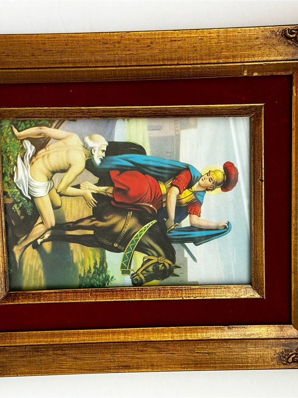 Vintage Framed Saint Martin Religious Art Print